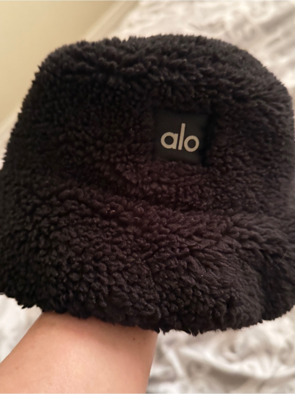 ALO Yoga Kids Black Sherpa Bucket Hat